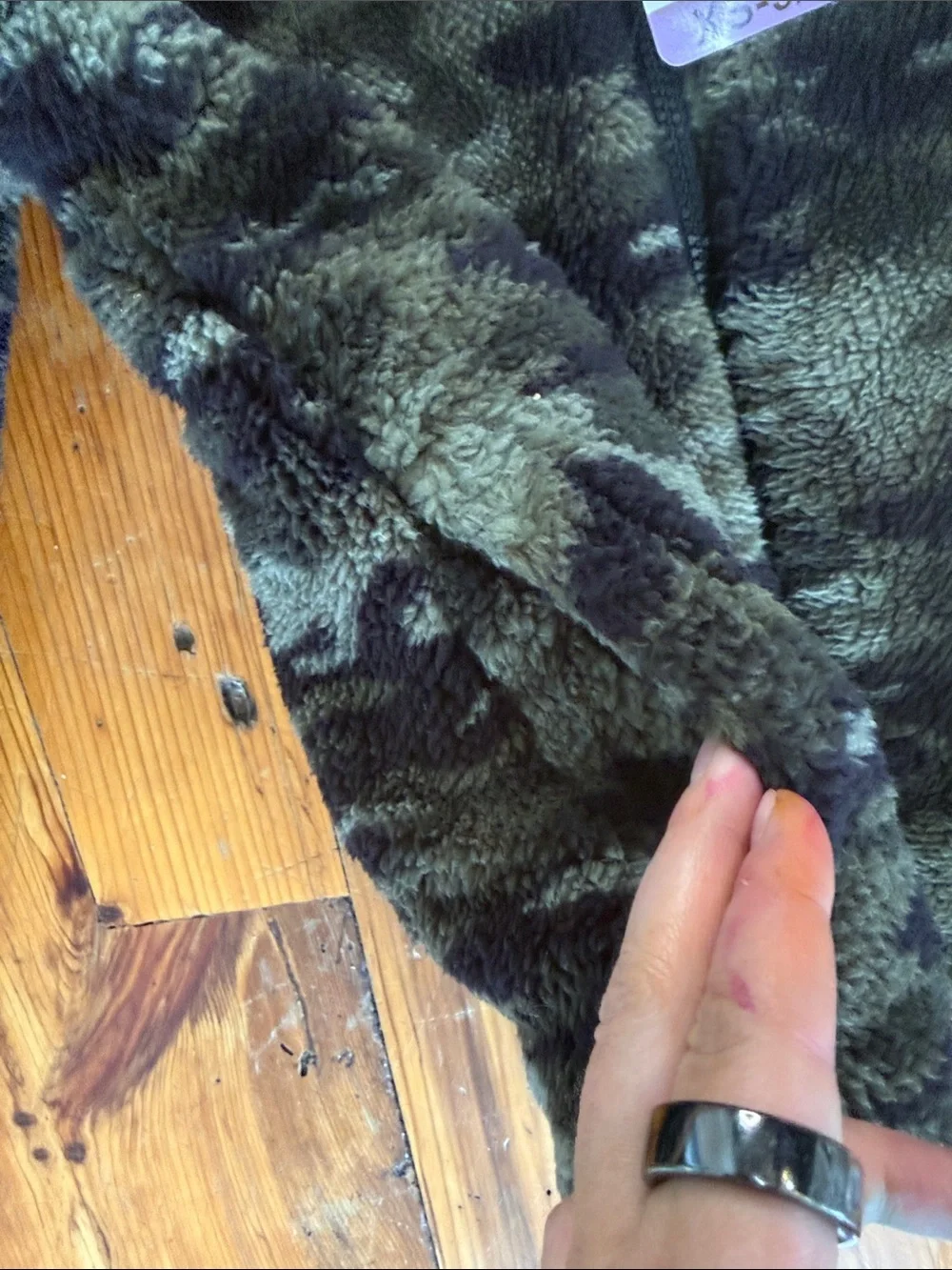 Eddie Bauer Kids Black Quilted Hooded Puffer reversible camo Coat size 5/6